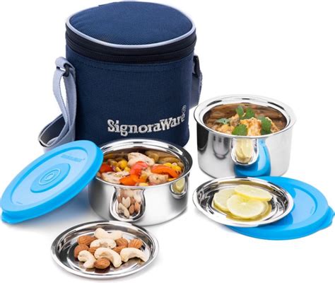 signoraware steel lunch box online|signoraware lunch box with bag.